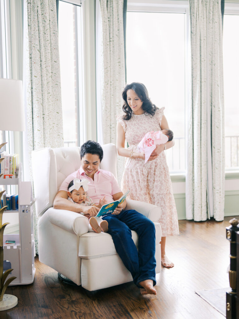 In-home or studio newborn session comparison showing lifestyle and studio newborn images
