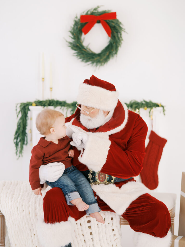 santa and little baby