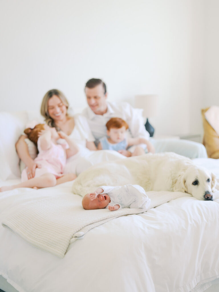 cute family picture of family during their dallas in home session