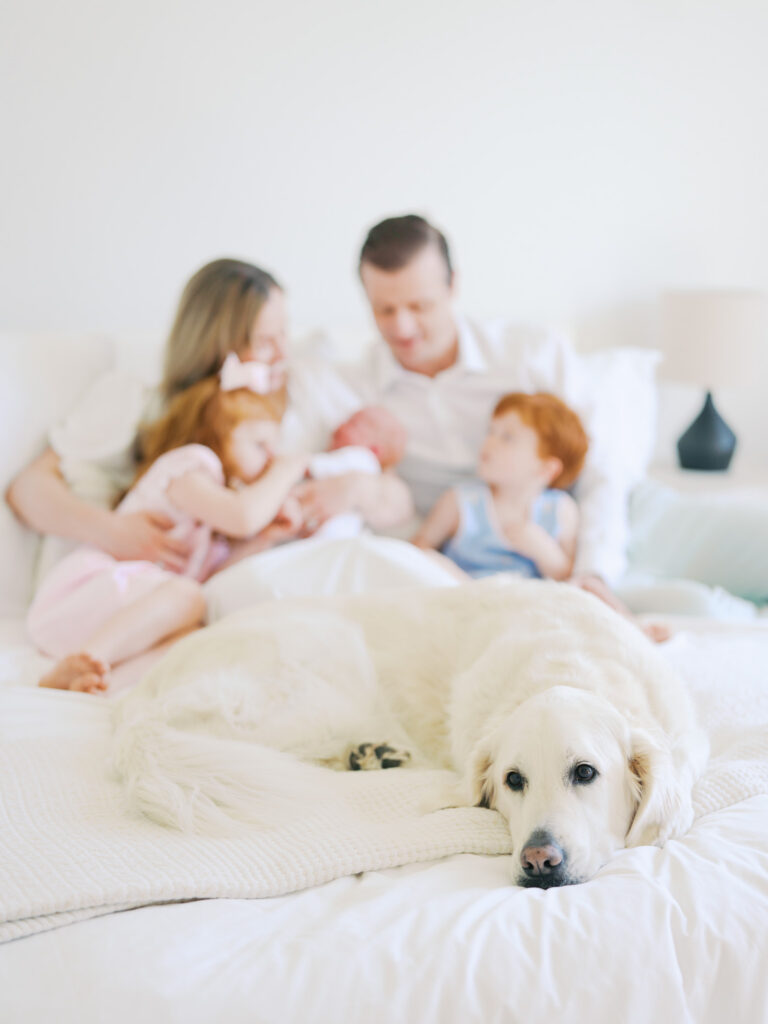 family picture in bed