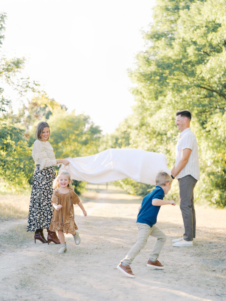 family playing during their dallas family session